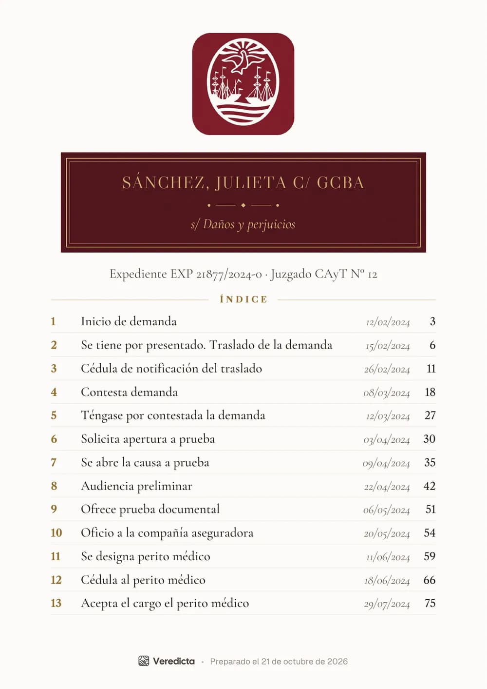 Portada en estilo Tejuelo con el logo del Poder Judicial de la Ciudad, para un expediente del EJE.